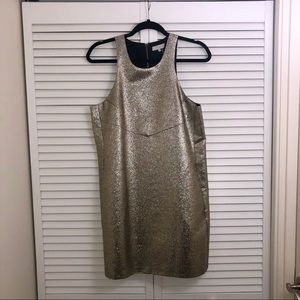 Gold/Silver Metallic A line cocktail dress